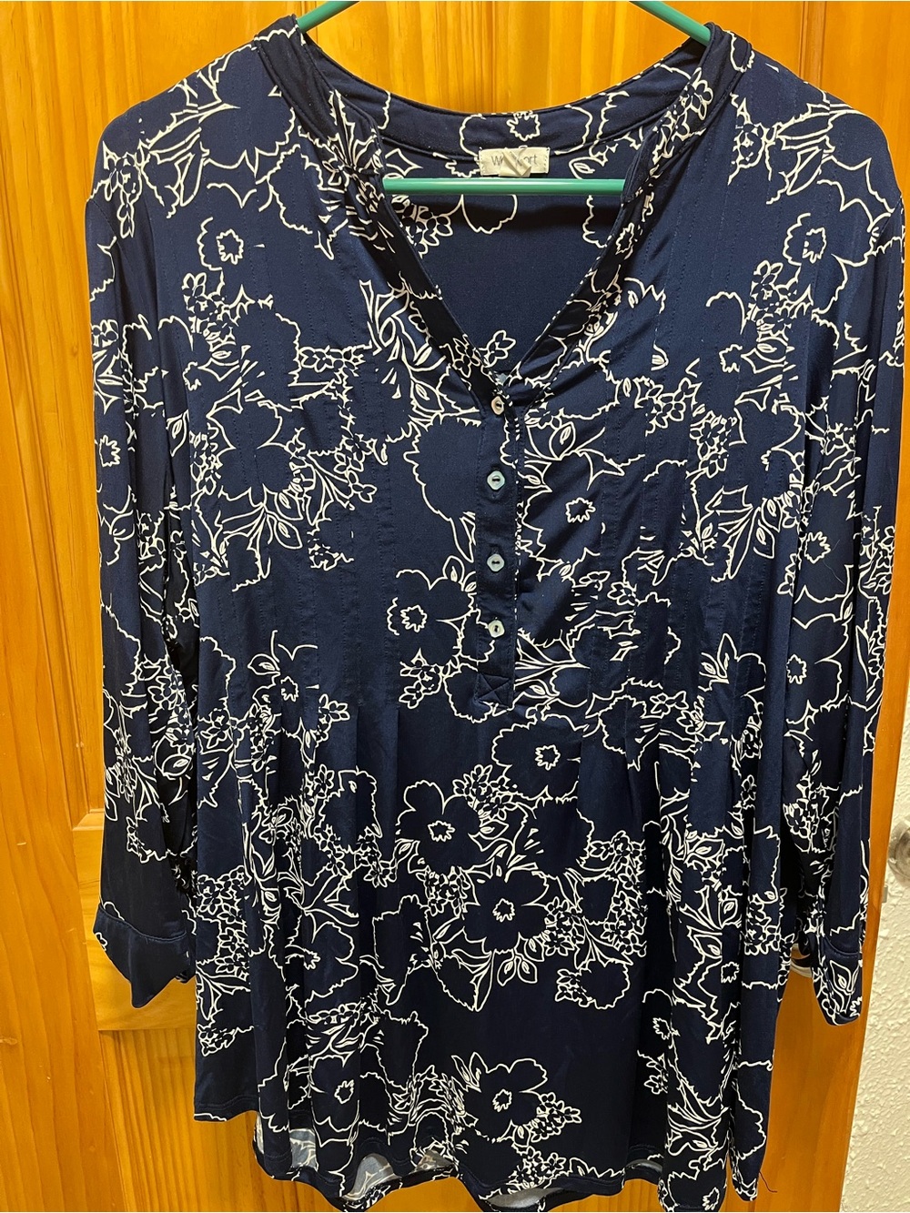 Westport Navy and White Floral Henley Tunic